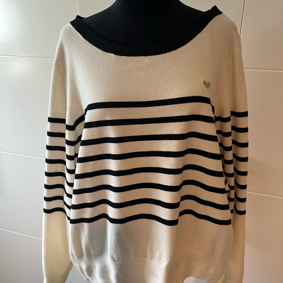 Oliver Bonas Breton stripe & heart sweater - Picture 2 of 9